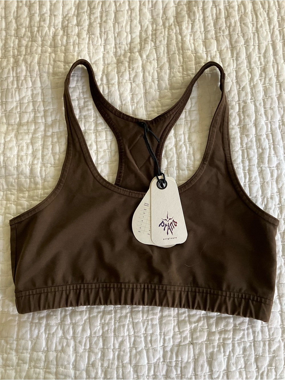 Prana Tornado racerback bra size small chocolate brown NWT